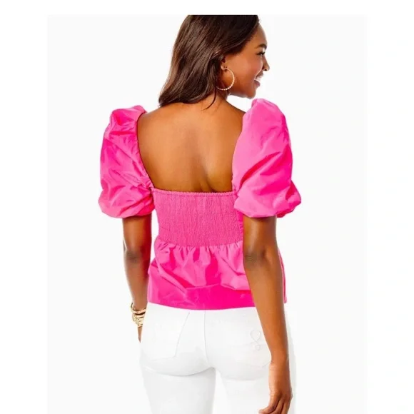 Lilly Pulitzer plume hot pink top - Picture 5 of 16